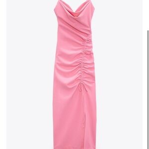 Zara Ruched Pink Dress
